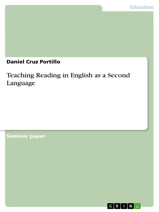 Title details for Teaching Reading in English as a Second Language by Daniel Cruz Portillo - Available